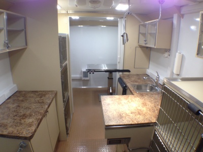 The inside of our new mobile neuter clinic